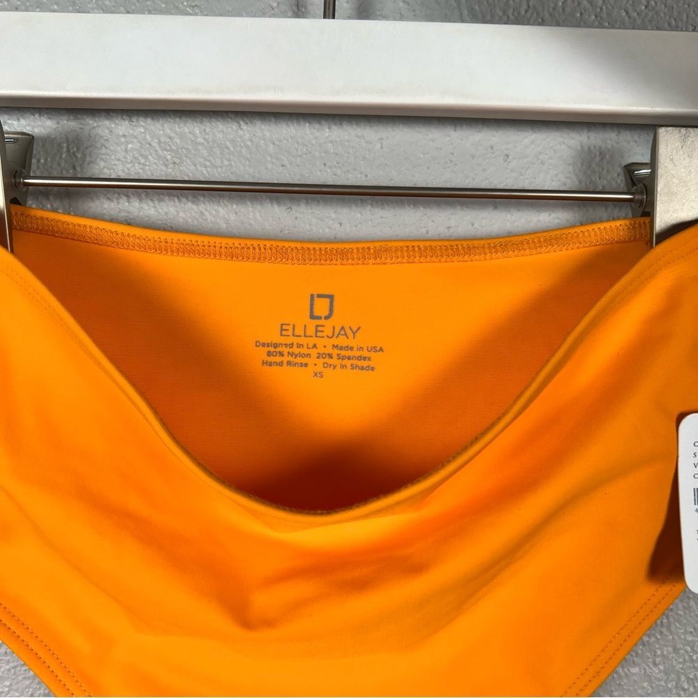 NWT ELLEJAY Lauren Colorblock High Waist Pink/Orange Bandeau Bikini Set XS/S - Picture 8 of 11